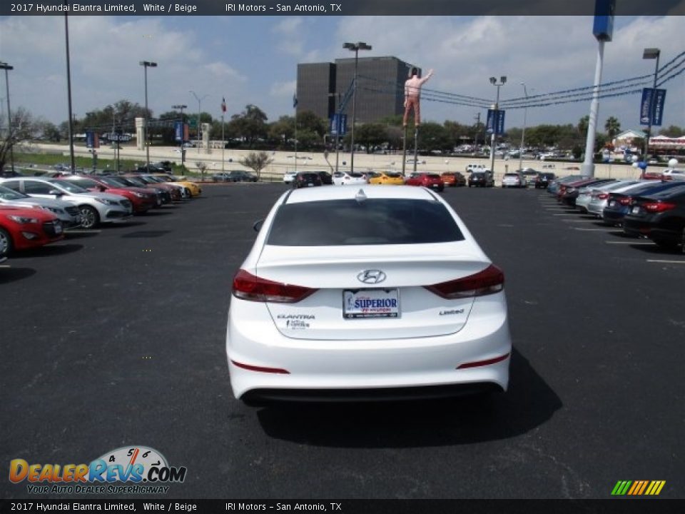 2017 Hyundai Elantra Limited White / Beige Photo #6