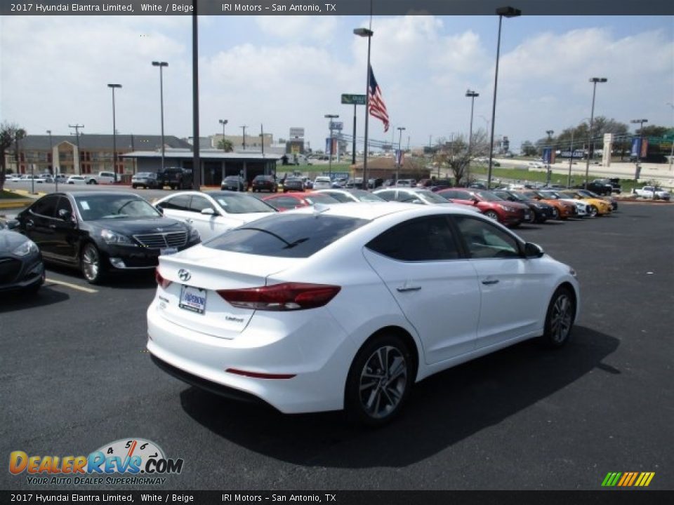 2017 Hyundai Elantra Limited White / Beige Photo #7