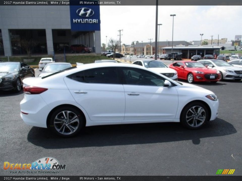 2017 Hyundai Elantra Limited White / Beige Photo #8