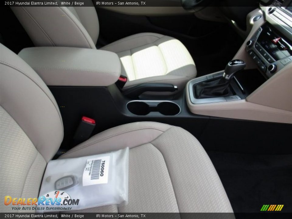 2017 Hyundai Elantra Limited White / Beige Photo #12