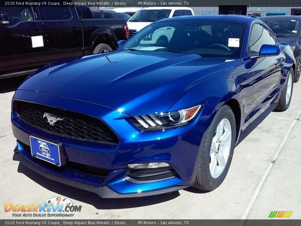 2016 Ford Mustang V6 Coupe Deep Impact Blue Metallic / Ebony Photo #6