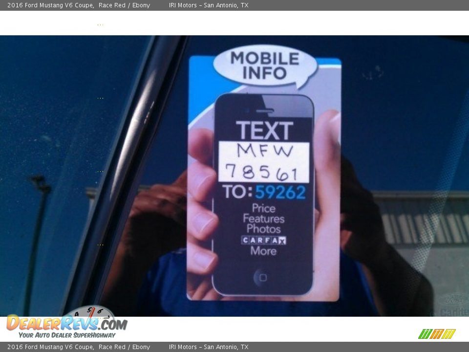 Dealer Info of 2016 Ford Mustang V6 Coupe Photo #2