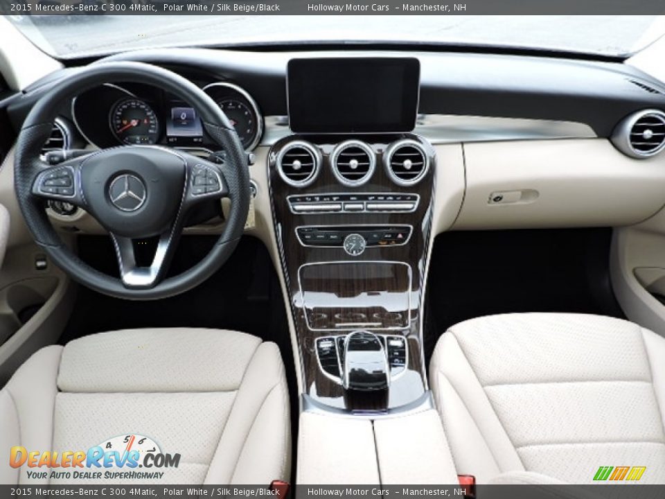 2015 Mercedes-Benz C 300 4Matic Polar White / Silk Beige/Black Photo #6