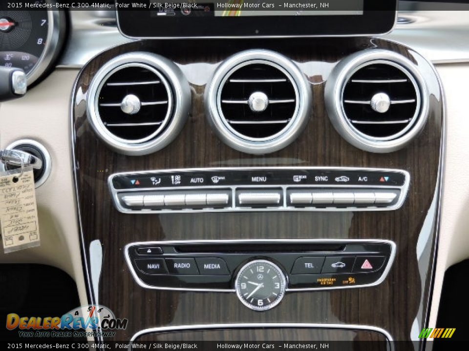 2015 Mercedes-Benz C 300 4Matic Polar White / Silk Beige/Black Photo #9