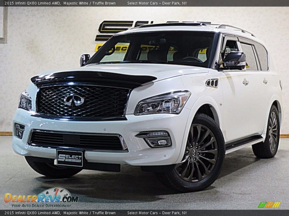 2015 Infiniti QX80 Limited AWD Majestic White / Truffle Brown Photo #1