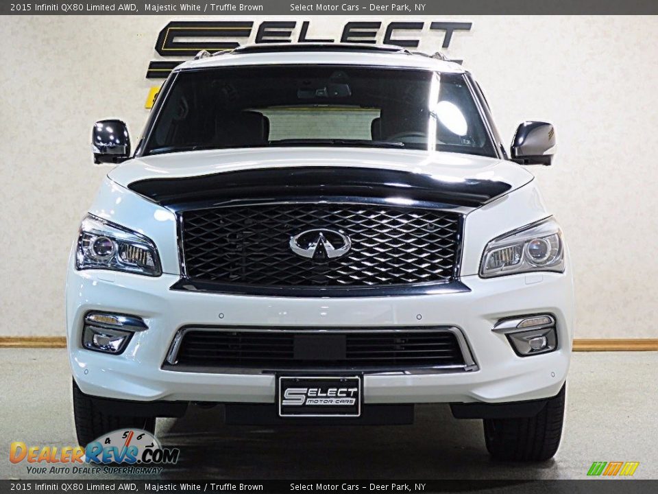 2015 Infiniti QX80 Limited AWD Majestic White / Truffle Brown Photo #2