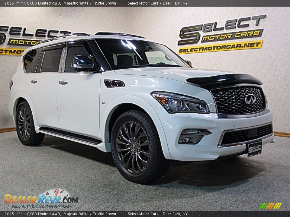 2015 Infiniti QX80 Limited AWD Majestic White / Truffle Brown Photo #3
