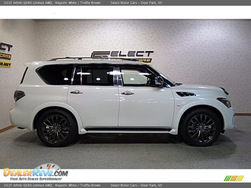 2015 Infiniti QX80 Limited AWD Majestic White / Truffle Brown Photo #4