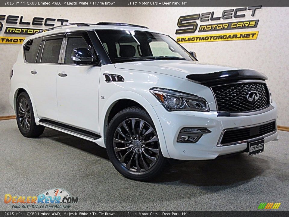 2015 Infiniti QX80 Limited AWD Majestic White / Truffle Brown Photo #5