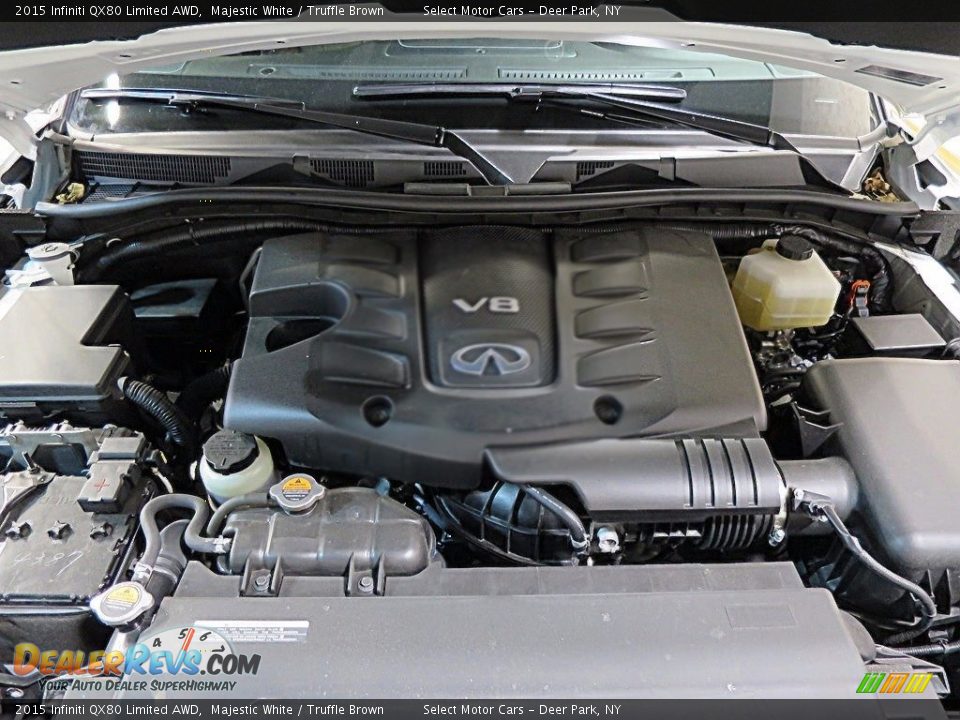 2015 Infiniti QX80 Limited AWD Majestic White / Truffle Brown Photo #22