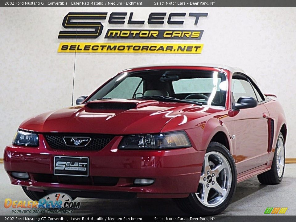 2002 Ford Mustang GT Convertible Laser Red Metallic / Medium Parchment Photo #1
