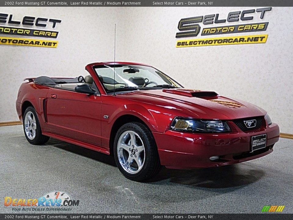 2002 Ford Mustang GT Convertible Laser Red Metallic / Medium Parchment Photo #5