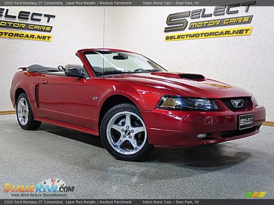 2002 Ford Mustang GT Convertible Laser Red Metallic / Medium Parchment Photo #6