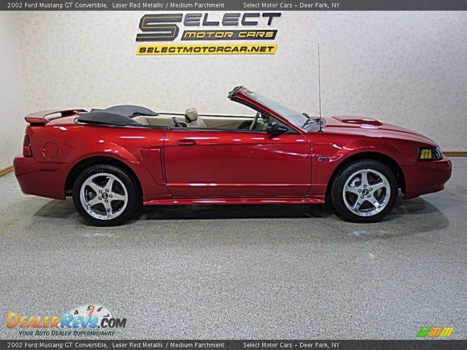 2002 Ford Mustang GT Convertible Laser Red Metallic / Medium Parchment Photo #7