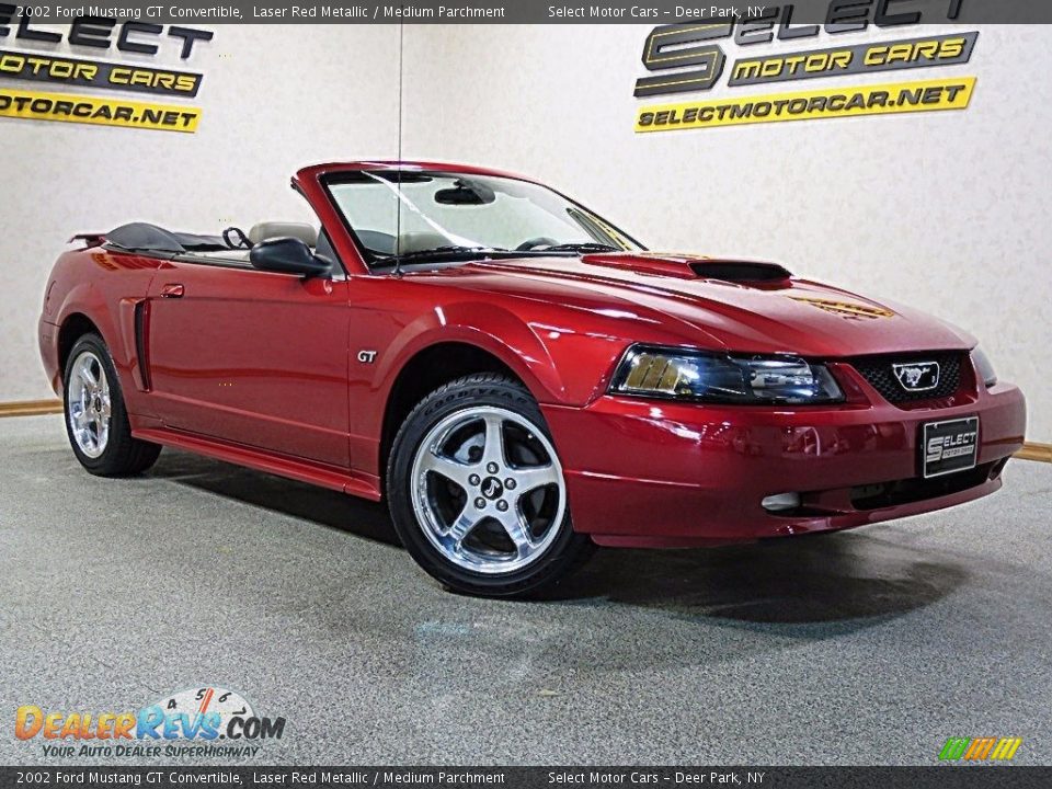 2002 Ford Mustang GT Convertible Laser Red Metallic / Medium Parchment Photo #8