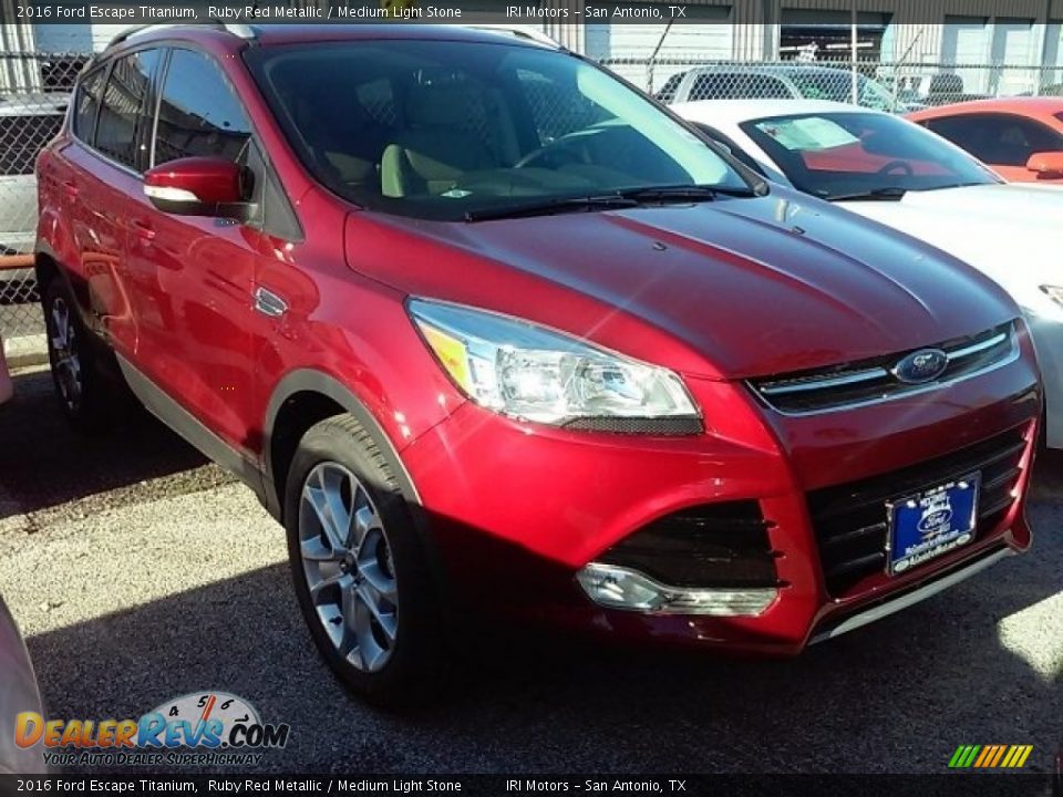 2016 Ford Escape Titanium Ruby Red Metallic / Medium Light Stone Photo #1