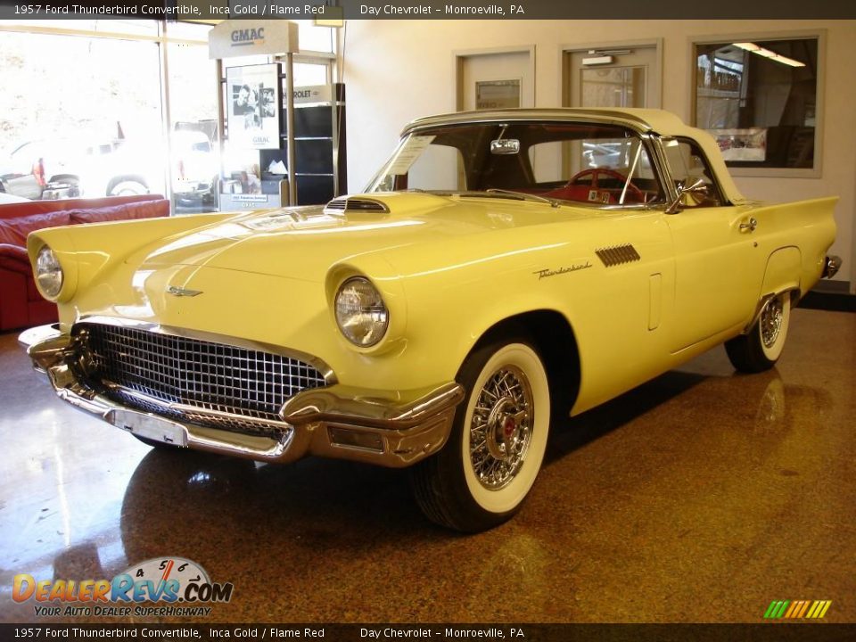 1957 Ford Thunderbird Convertible Inca Gold / Flame Red Photo #1