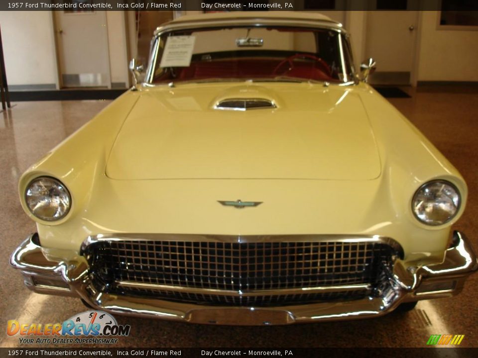 1957 Ford Thunderbird Convertible Inca Gold / Flame Red Photo #2