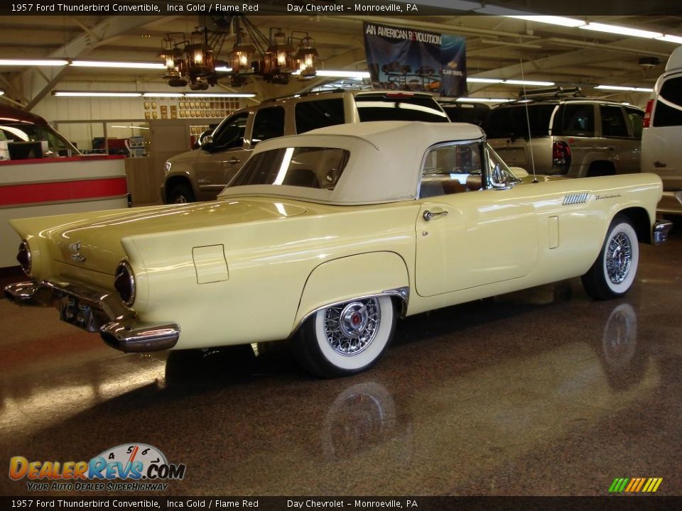1957 Ford Thunderbird Convertible Inca Gold / Flame Red Photo #4