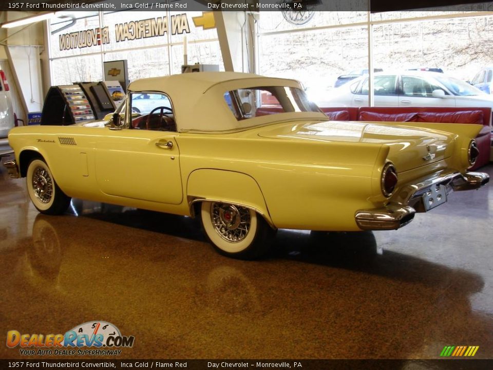 1957 Ford Thunderbird Convertible Inca Gold / Flame Red Photo #6