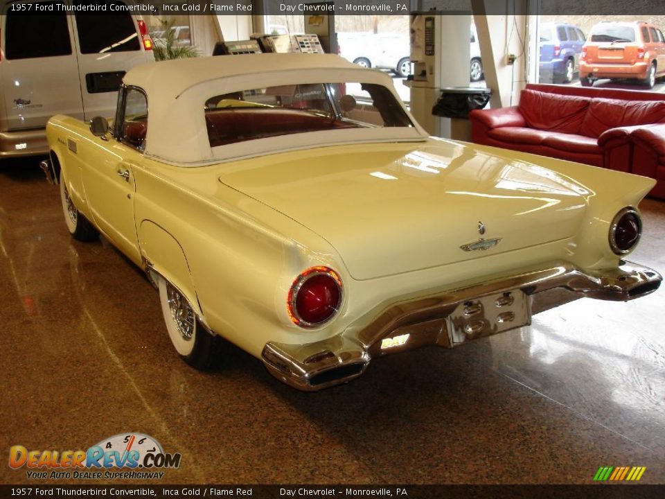 1957 Ford Thunderbird Convertible Inca Gold / Flame Red Photo #9