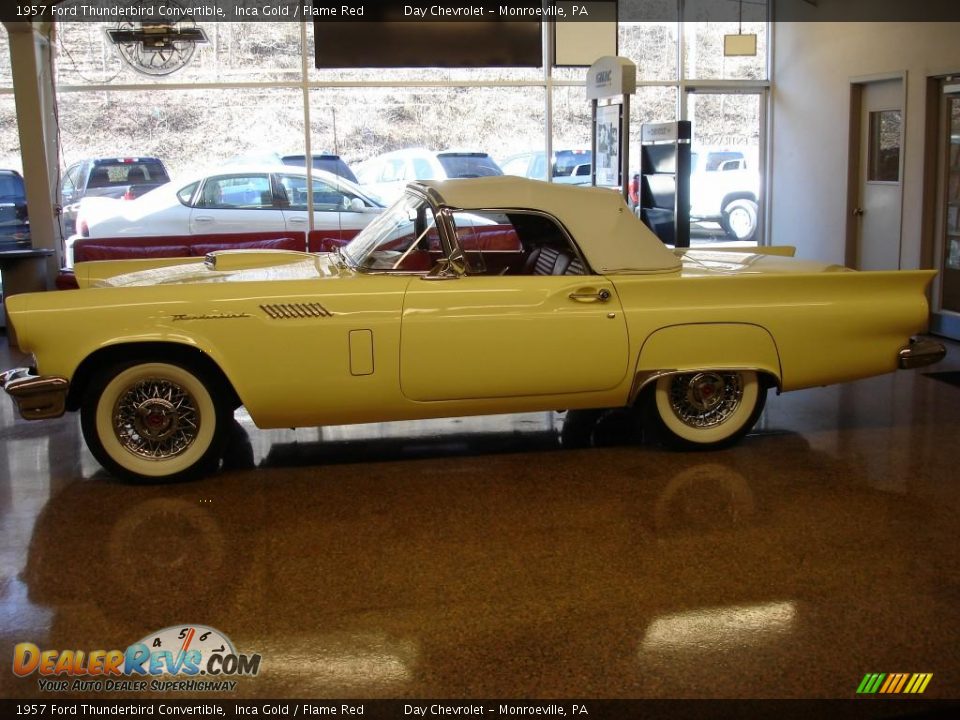 1957 Ford Thunderbird Convertible Inca Gold / Flame Red Photo #11