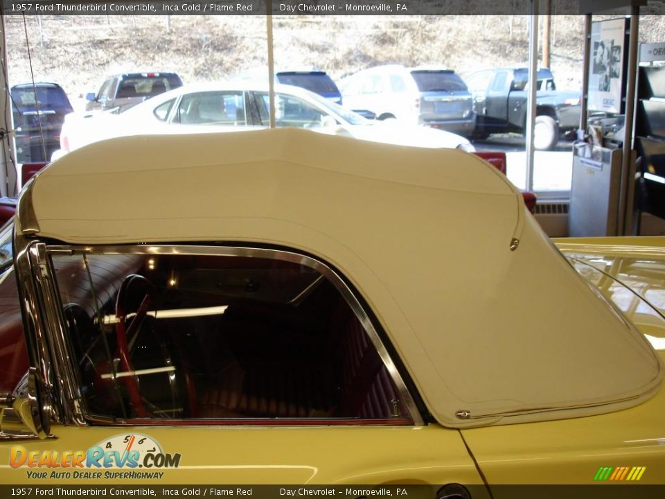 1957 Ford Thunderbird Convertible Inca Gold / Flame Red Photo #12