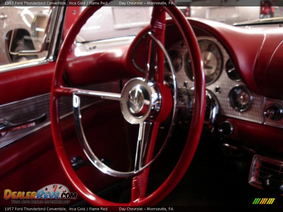 1957 Ford Thunderbird Convertible Inca Gold / Flame Red Photo #24