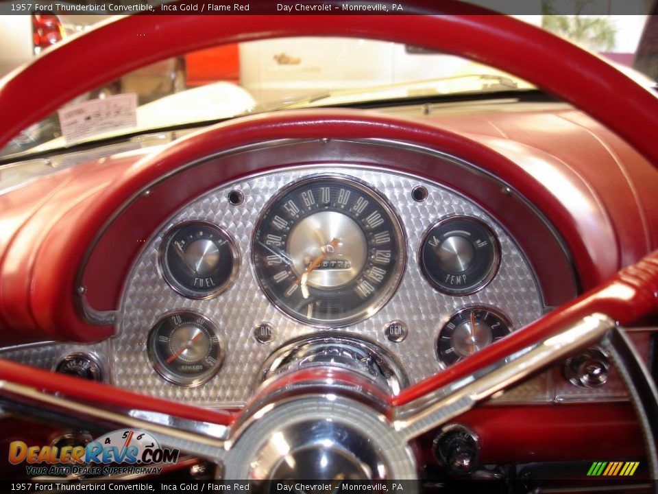 1957 Ford Thunderbird Convertible Inca Gold / Flame Red Photo #25
