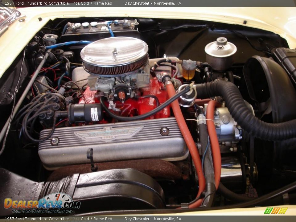1957 Ford Thunderbird Convertible Inca Gold / Flame Red Photo #27