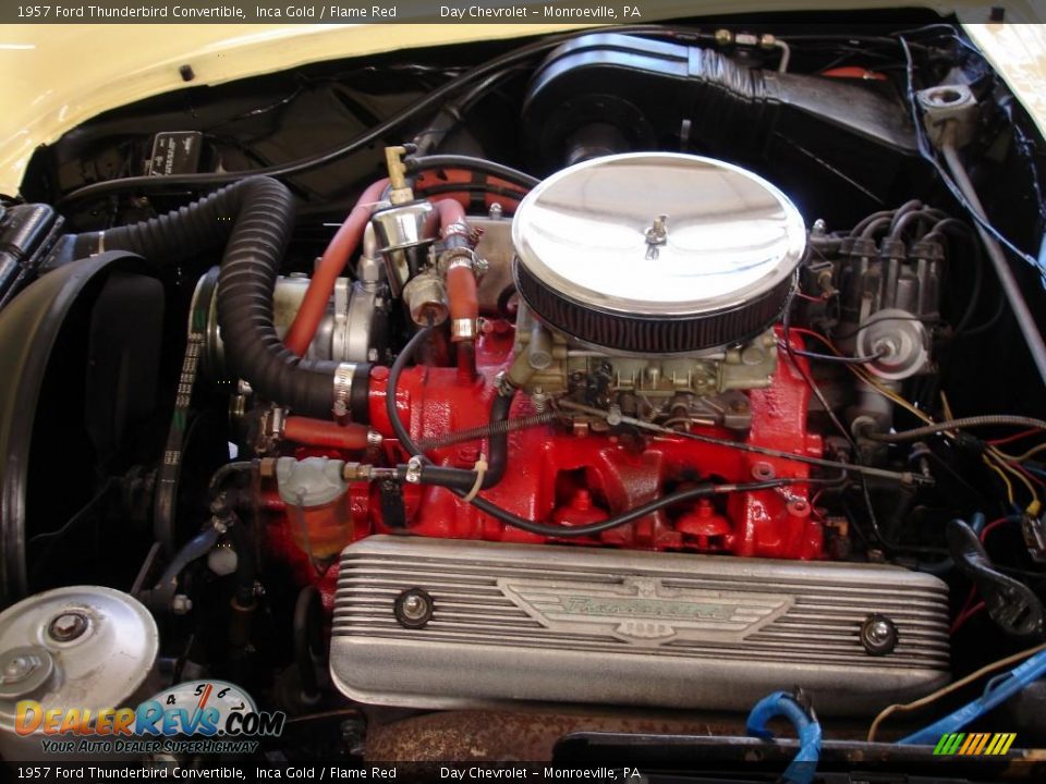 1957 Ford Thunderbird Convertible Inca Gold / Flame Red Photo #29