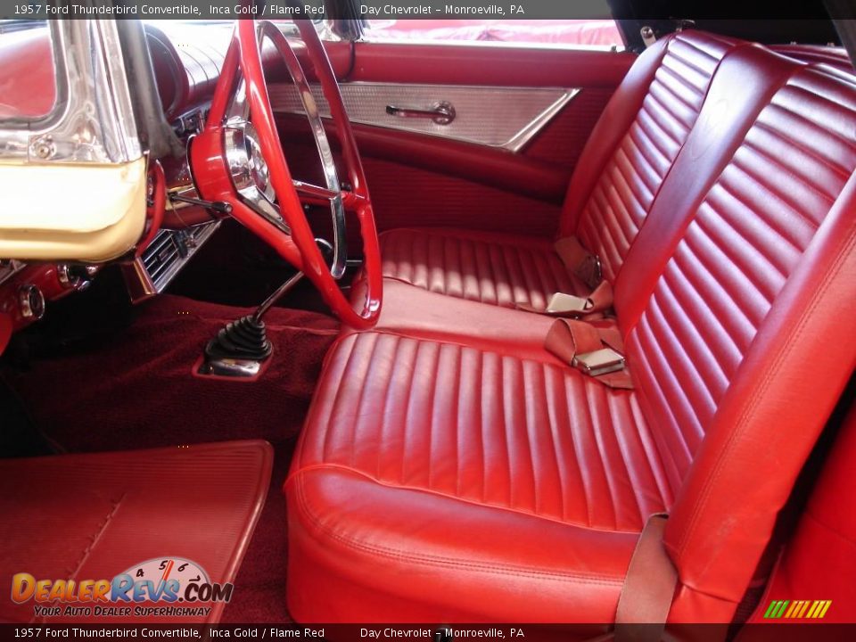 1957 Ford Thunderbird Convertible Inca Gold / Flame Red Photo #30
