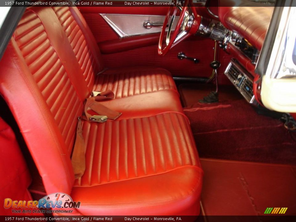 1957 Ford Thunderbird Convertible Inca Gold / Flame Red Photo #32