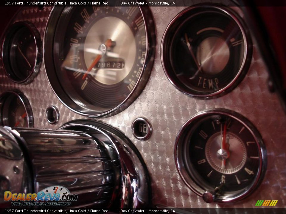 1957 Ford Thunderbird Convertible Inca Gold / Flame Red Photo #33