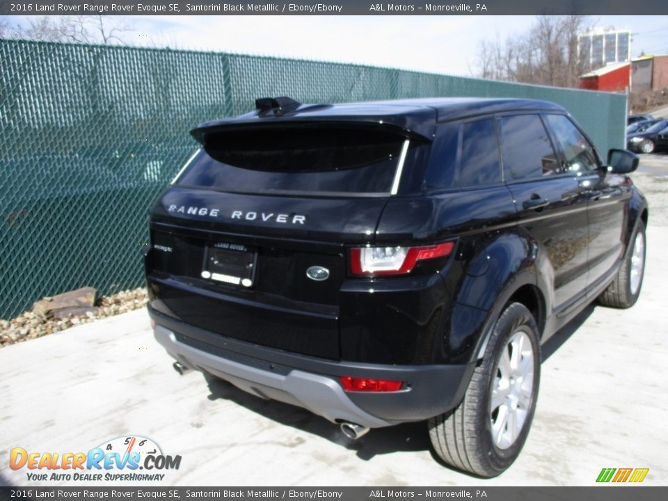 2016 Land Rover Range Rover Evoque SE Santorini Black Metalllic / Ebony/Ebony Photo #4