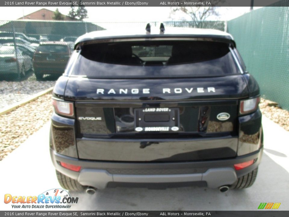 2016 Land Rover Range Rover Evoque SE Santorini Black Metalllic / Ebony/Ebony Photo #9