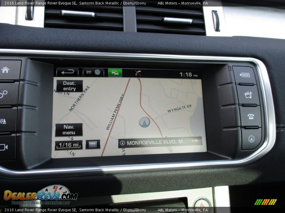 2016 Land Rover Range Rover Evoque SE Santorini Black Metalllic / Ebony/Ebony Photo #14