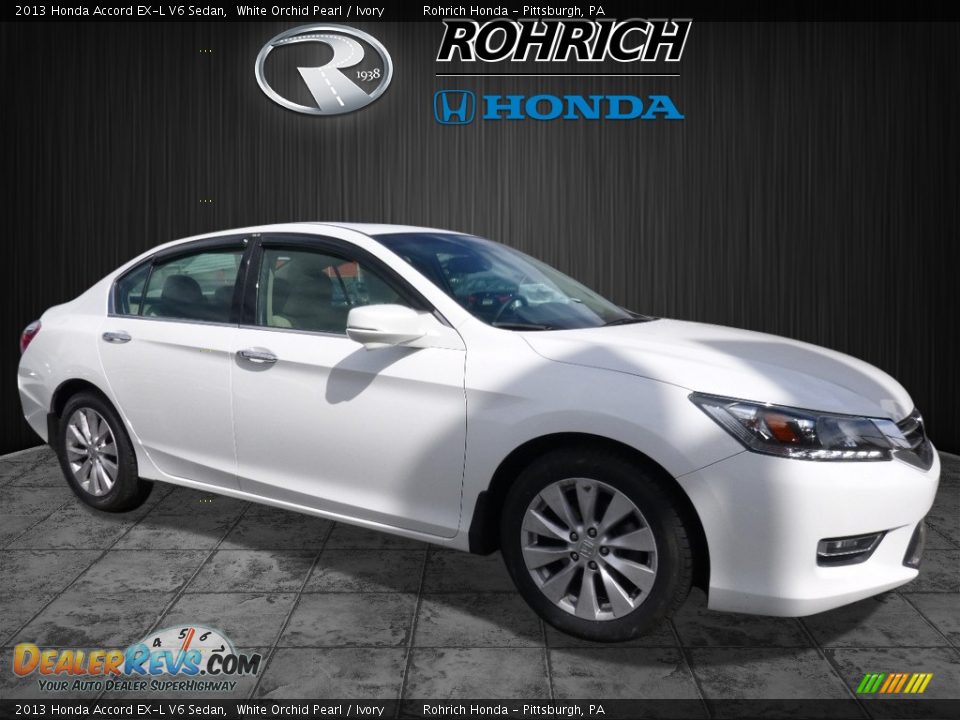 2013 Honda Accord EX-L V6 Sedan White Orchid Pearl / Ivory Photo #1