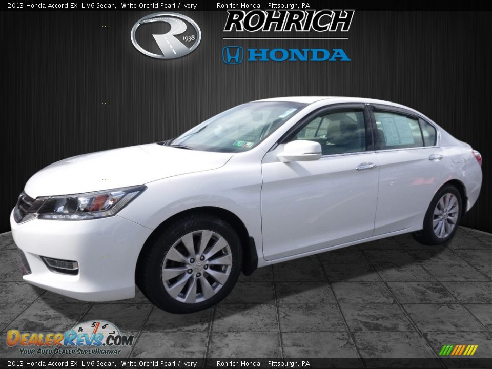 2013 Honda Accord EX-L V6 Sedan White Orchid Pearl / Ivory Photo #3
