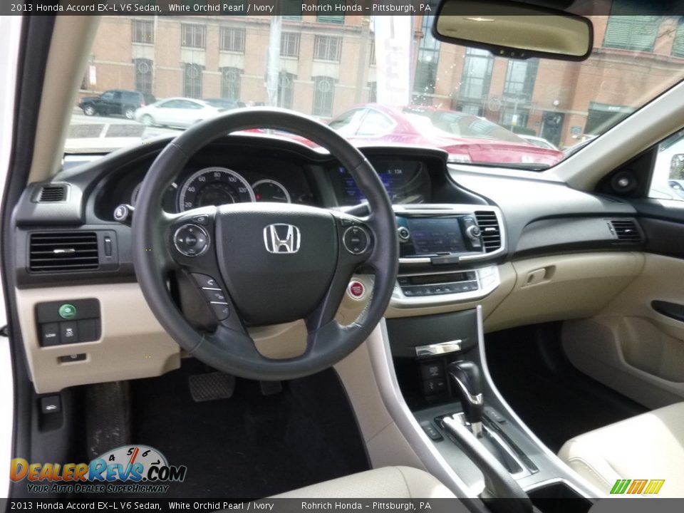 2013 Honda Accord EX-L V6 Sedan White Orchid Pearl / Ivory Photo #7