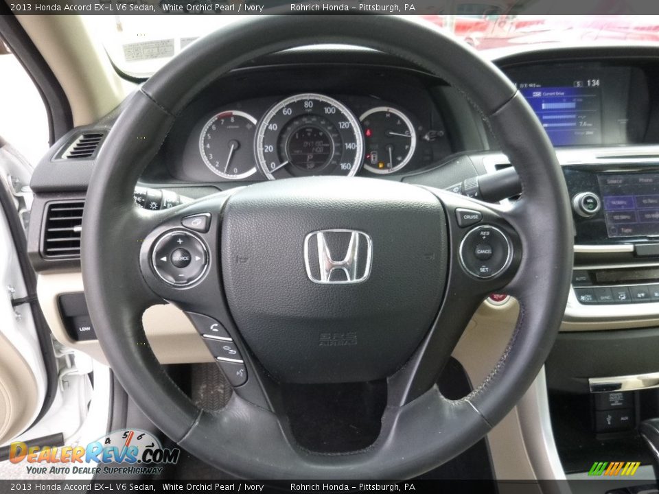 2013 Honda Accord EX-L V6 Sedan White Orchid Pearl / Ivory Photo #19