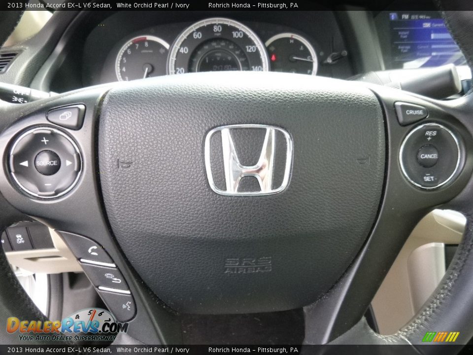 2013 Honda Accord EX-L V6 Sedan White Orchid Pearl / Ivory Photo #20