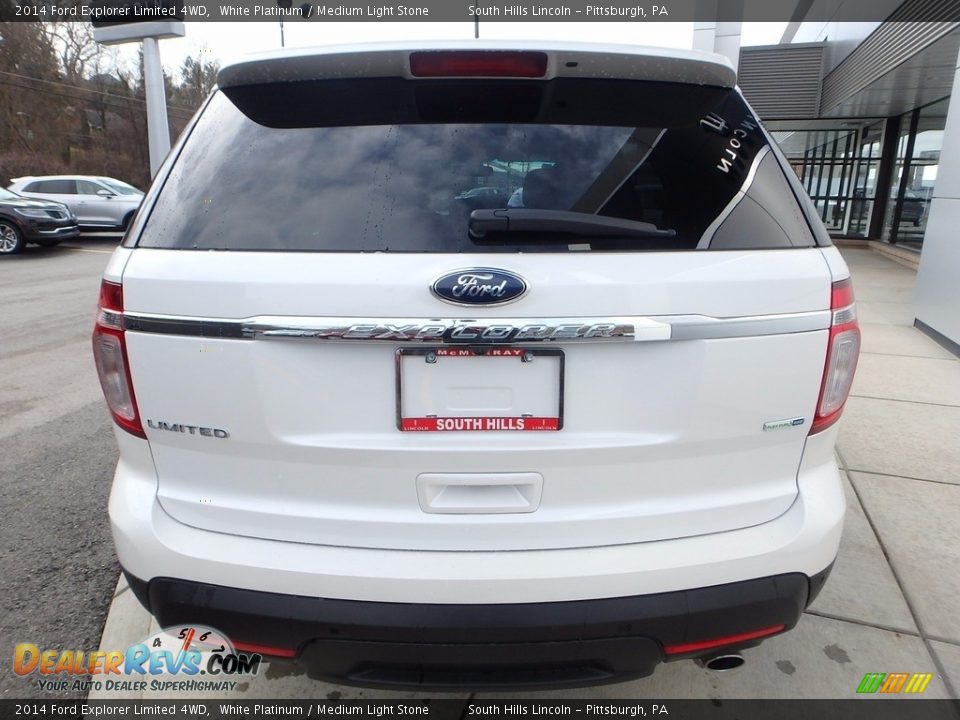 2014 Ford Explorer Limited 4WD White Platinum / Medium Light Stone Photo #4