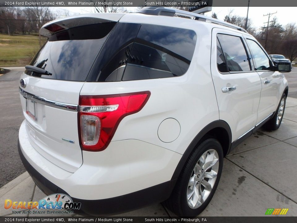 2014 Ford Explorer Limited 4WD White Platinum / Medium Light Stone Photo #5