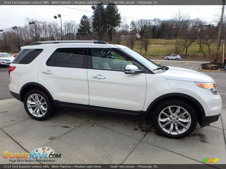 2014 Ford Explorer Limited 4WD White Platinum / Medium Light Stone Photo #6