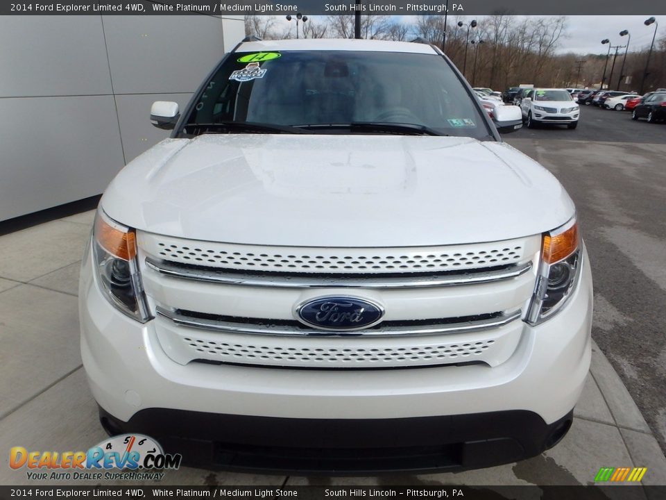 2014 Ford Explorer Limited 4WD White Platinum / Medium Light Stone Photo #8