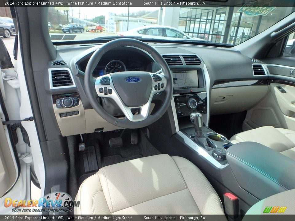 2014 Ford Explorer Limited 4WD White Platinum / Medium Light Stone Photo #18