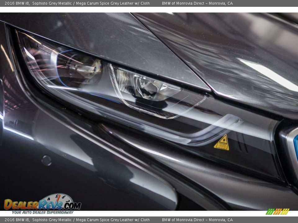 2016 BMW i8 Sophisto Grey Metallic / Mega Carum Spice Grey Leather w/ Cloth Photo #10
