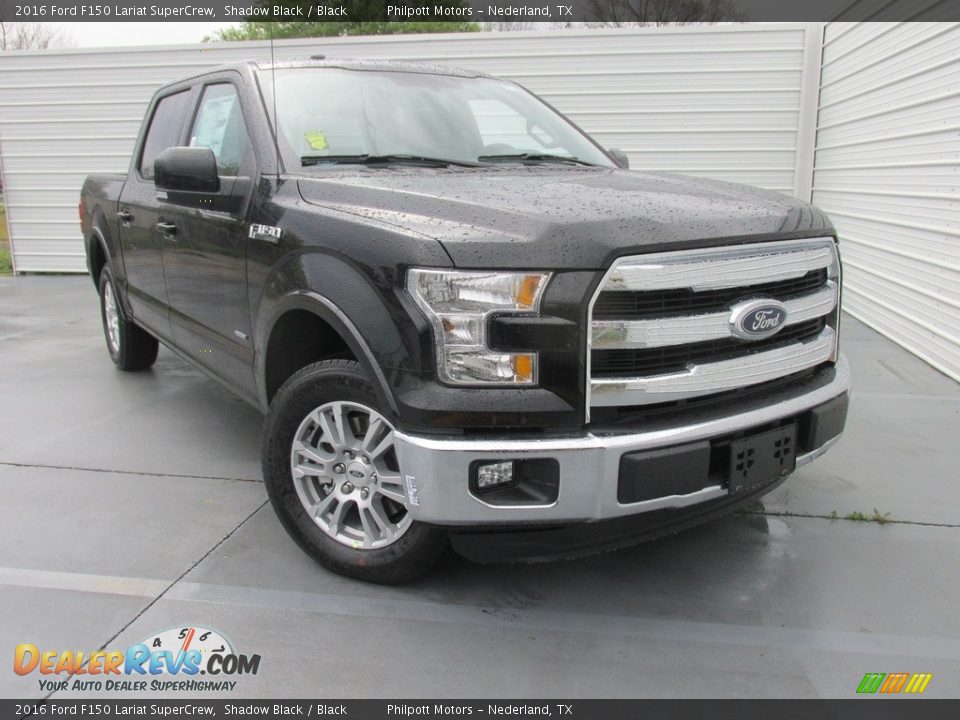 2016 Ford F150 Lariat SuperCrew Shadow Black / Black Photo #2