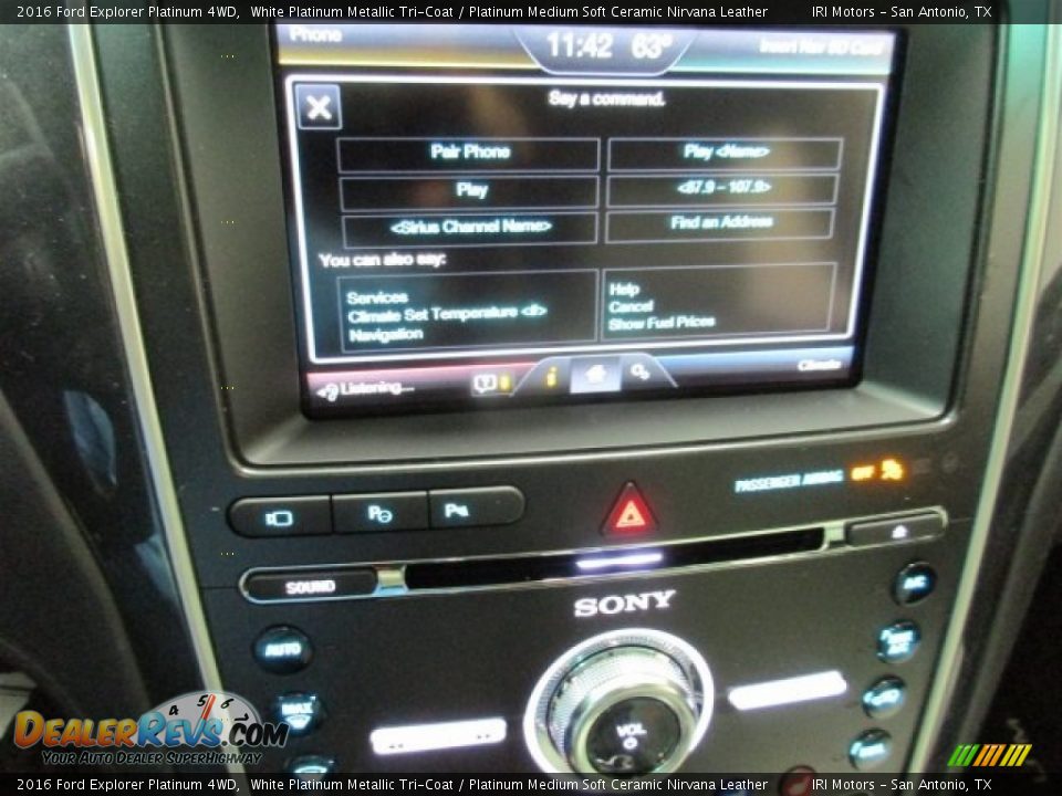 2016 Ford Explorer Platinum 4WD White Platinum Metallic Tri-Coat / Platinum Medium Soft Ceramic Nirvana Leather Photo #22